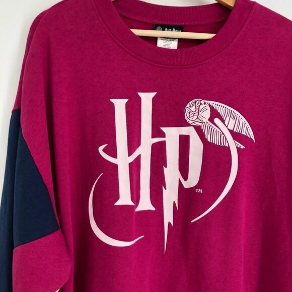 HARRY POTTER Licensed Snitch Sweatshirt Pink Color Block Graphic - Picture 3 of 7